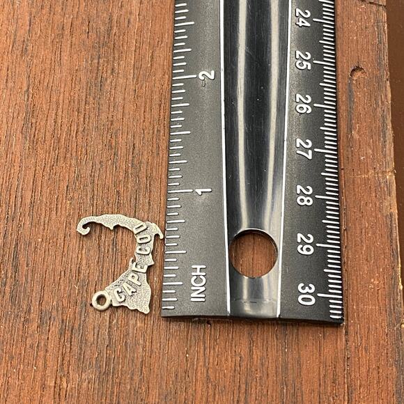 Vintage 925 Sterling Silver "Cape Cod" Mass Spell Out Pendant Bracelet Charm - Picture 3 of 4